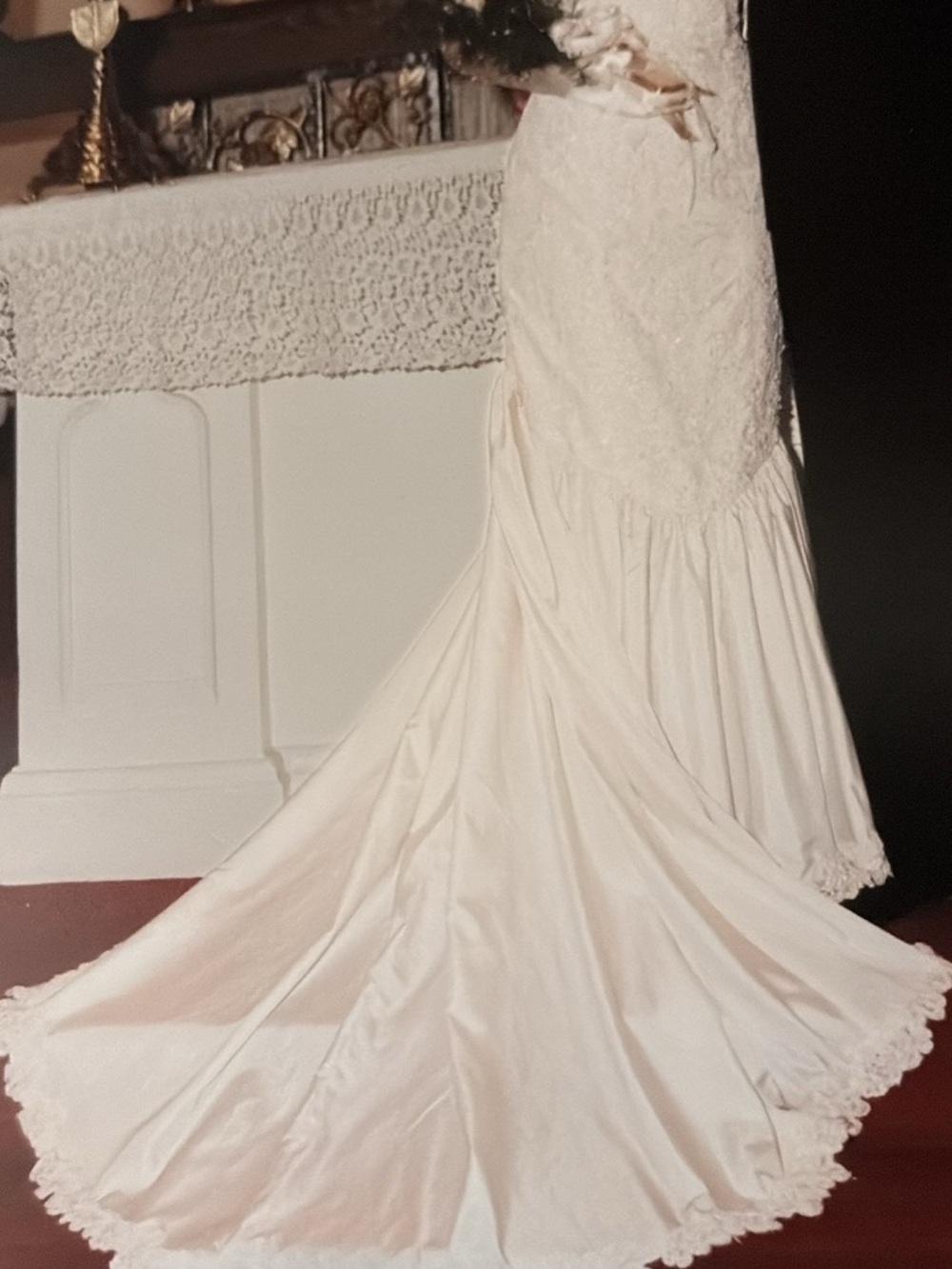 Tomasina Ivory Lace & Satin Bridal Gown